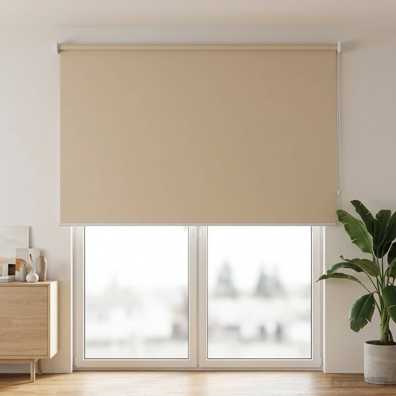 Ρολό Κουρτίνα UV Προστασία Μπεζ 160 x 230 cm Πολυεστέρας - Pakobazaar