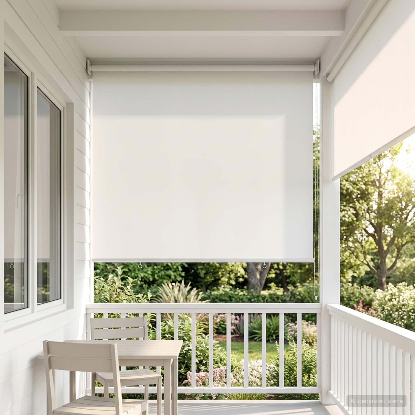 Ρολό Κουρτίνα UV Προστασία Λευκό 120 x 140 cm Πολυεστέρας - Pakobazaar