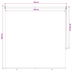 Ρολό Κουρτίνα UV Προστασία Λευκό 120 x 230 cm Πολυεστέρας - Pakobazaar