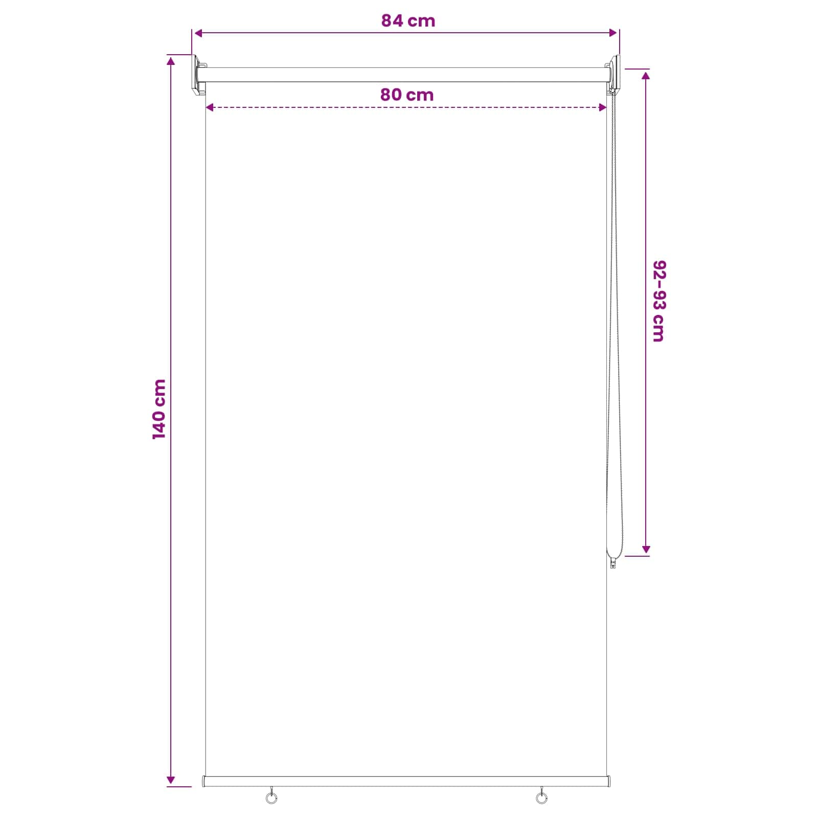 Ρολό Κουρτίνα UV Προστασία Μαύρο 80 x 140 cm Πολυεστέρας - Pakobazaar
