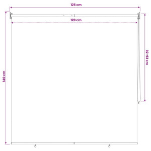 Ρολό Κουρτίνα UV Προστασία Μαύρο 120 x 140 cm Πολυεστέρας - Pakobazaar