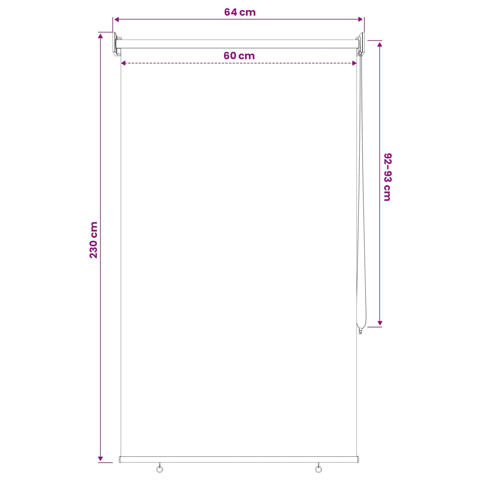 Ρολό Κουρτίνα UV Προστασία Μαύρο 60 x 230 cm Πολυεστέρας - Pakobazaar