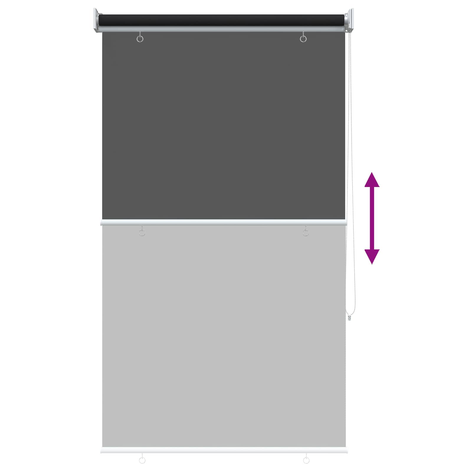 Ρολό Κουρτίνα UV Προστασία Μαύρο 80 x 230 cm Πολυεστέρας - Pakobazaar