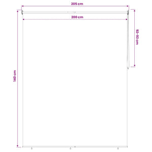 Ρολό Κουρτίνα UV Προστασία Ανοιχτό γκρι 200 x 140 cm - Pakobazaar