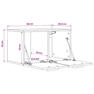 Ντουλάπα Τοίχου Παλαιωμένο ξύλο 60 x 36,5 x 35 cm - Pakobazaar