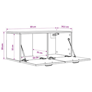Ντουλάπα Τοίχου Επιτοίχιο Μαύρη δρυς 80 x 36,5 x 35 cm - Pakobazaar