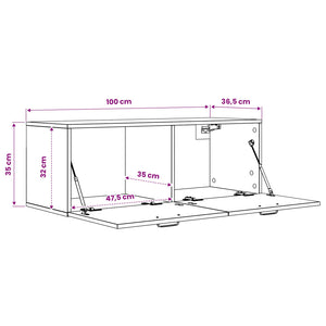 Ντουλάπα Τοίχου Παλαιωμένο ξύλο 100 x 36,5 x 35 cm - Pakobazaar