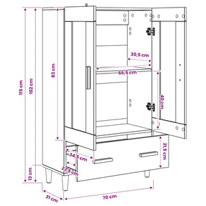 Highboard Artisan Δρυς 70 x 31 x 115 εκ Επεξεργασμένο Ξύλο - Pakobazaar