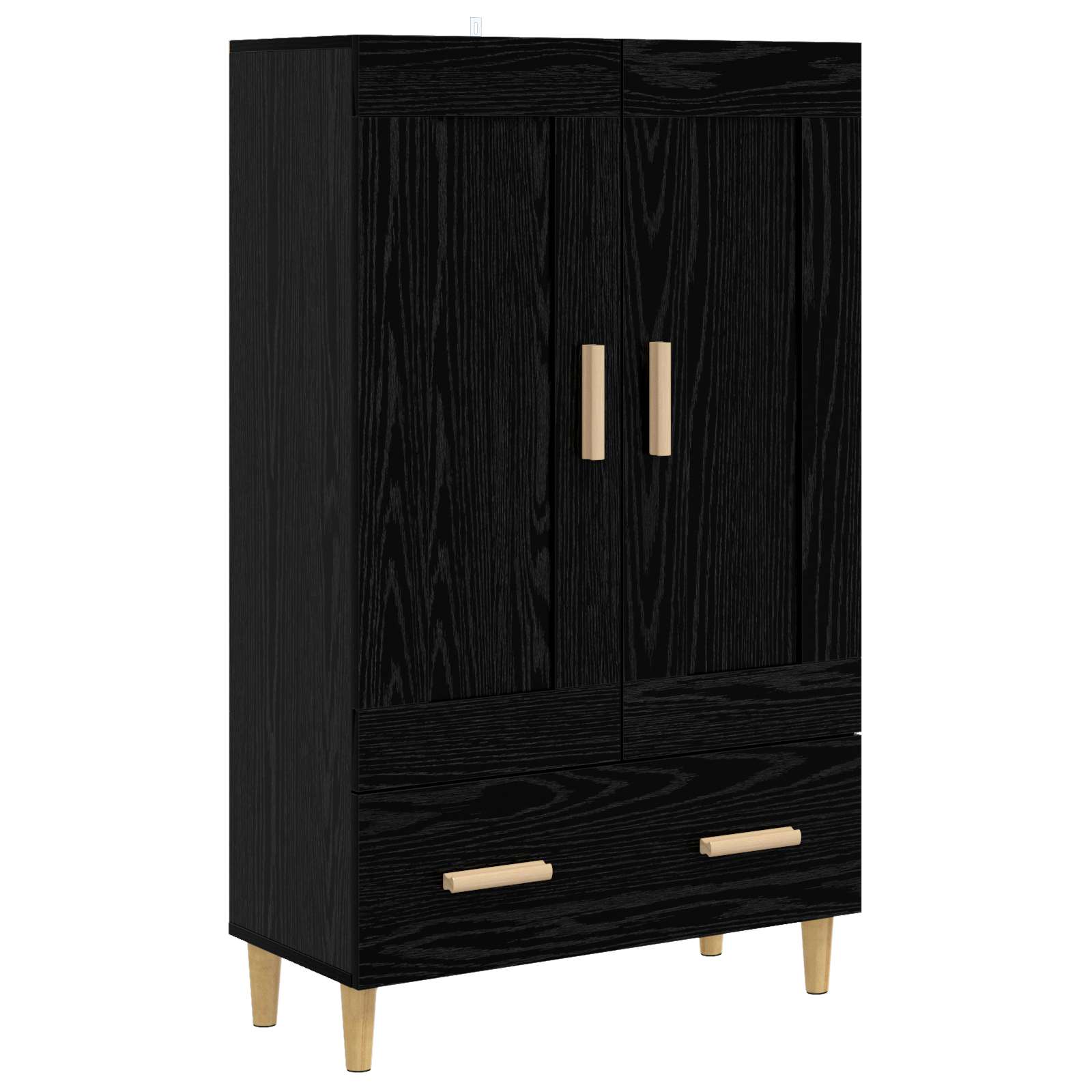 Highboard Μαύρη Δρυς 70 x 31 x 115 εκ Επεξεργασμένο Ξύλο