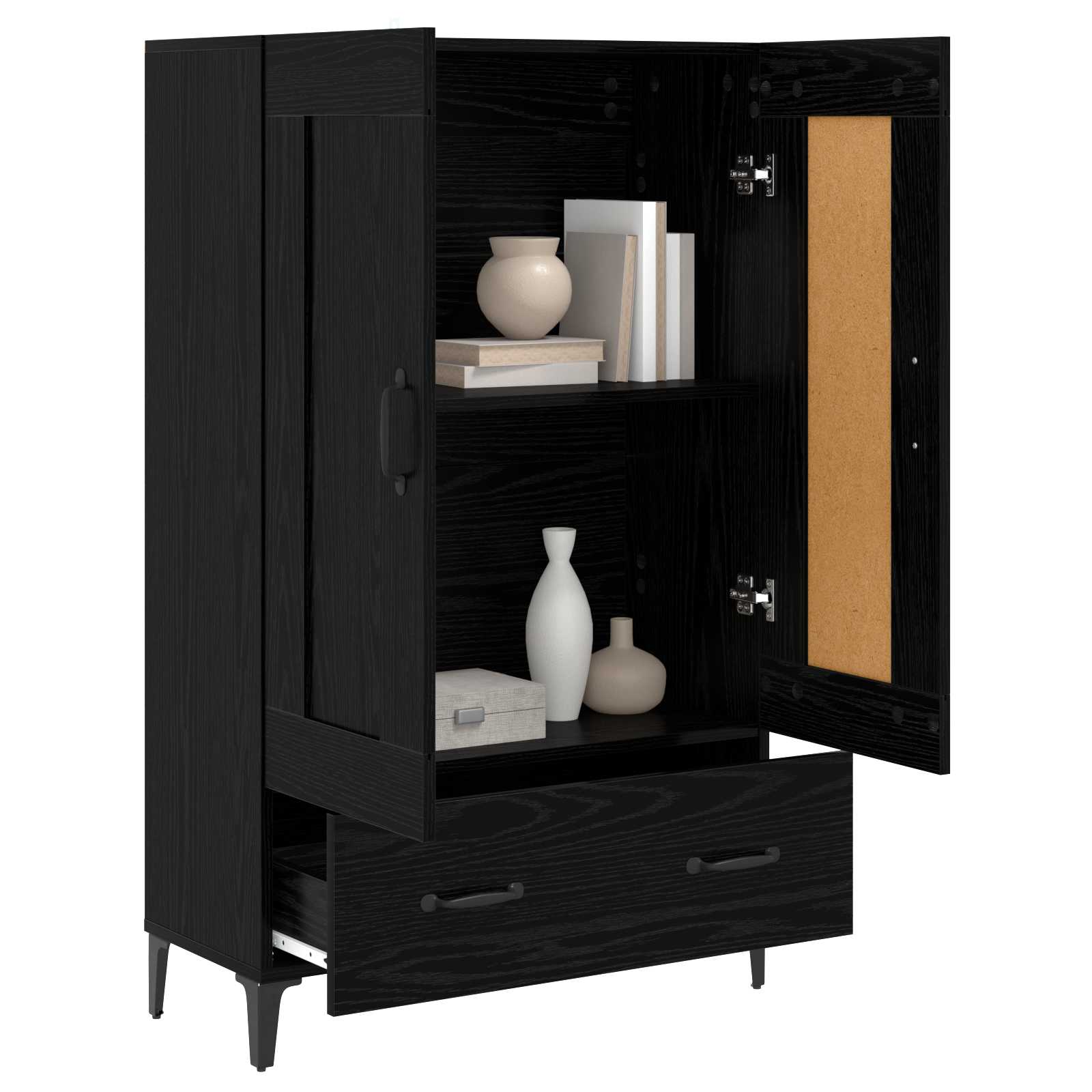 Highboard Μαύρη Δρυς 70 x 31 x 115 εκ Επεξεργασμένο Ξύλο - Pakobazaar
