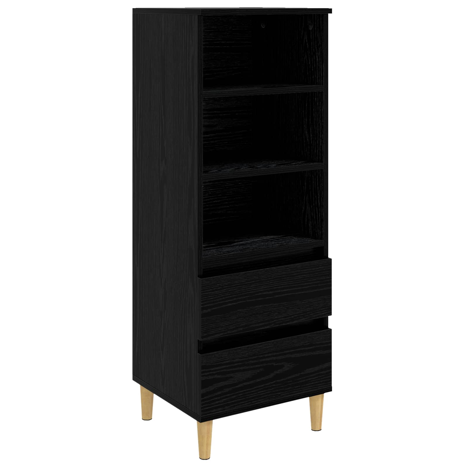Highboard Μαύρη Δρυς 40 x 36 x 110 εκ. Επεξεργασμένο Ξύλο