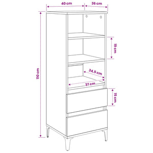 Highboard Παλαιωμένο ξύλο 40 x 36 x 110 εκ. Επεξεργασμένο Ξύλο - Pakobazaar