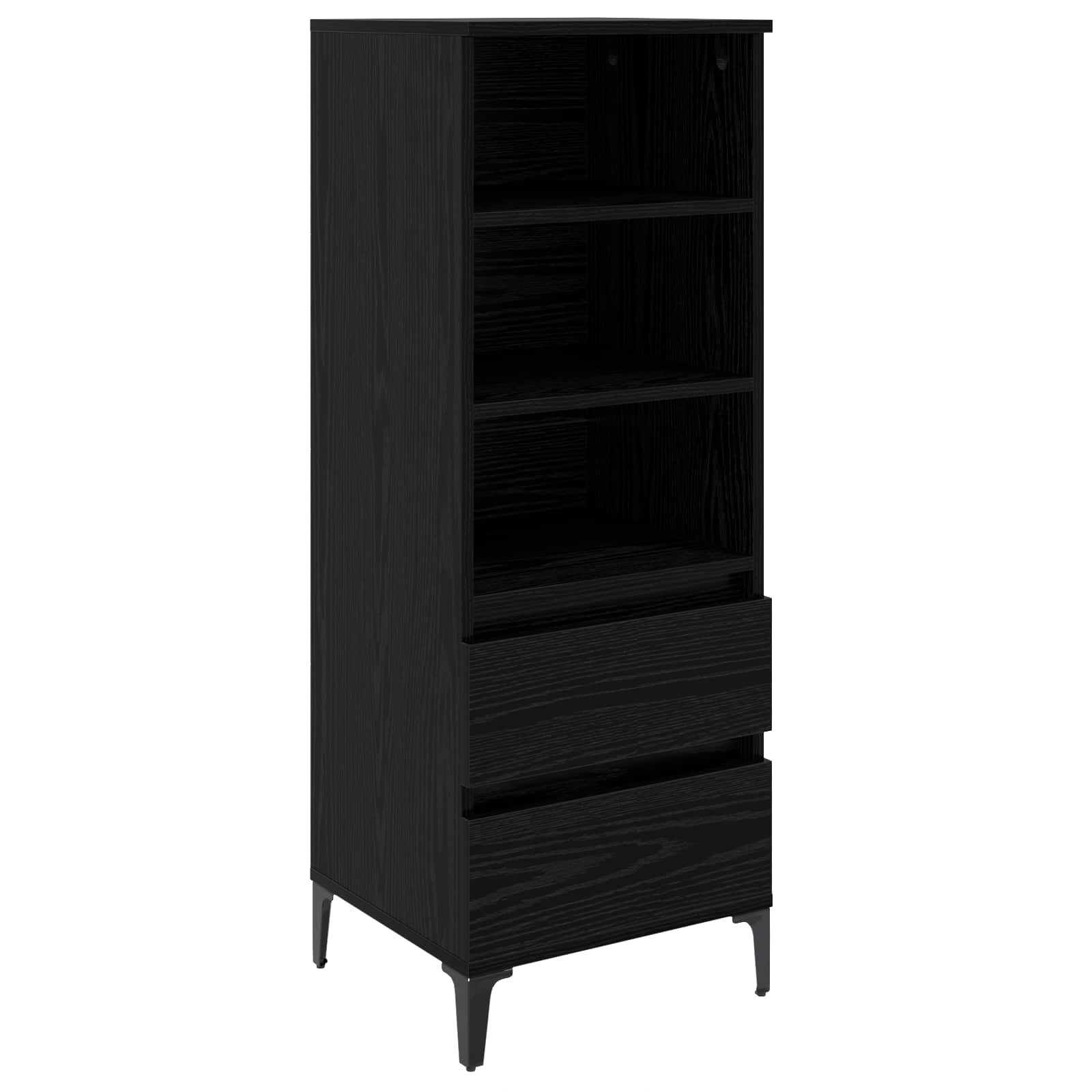 Highboard Μαύρη Δρυς 40 x 36 x 110 εκ. Επεξεργασμένο Ξύλο