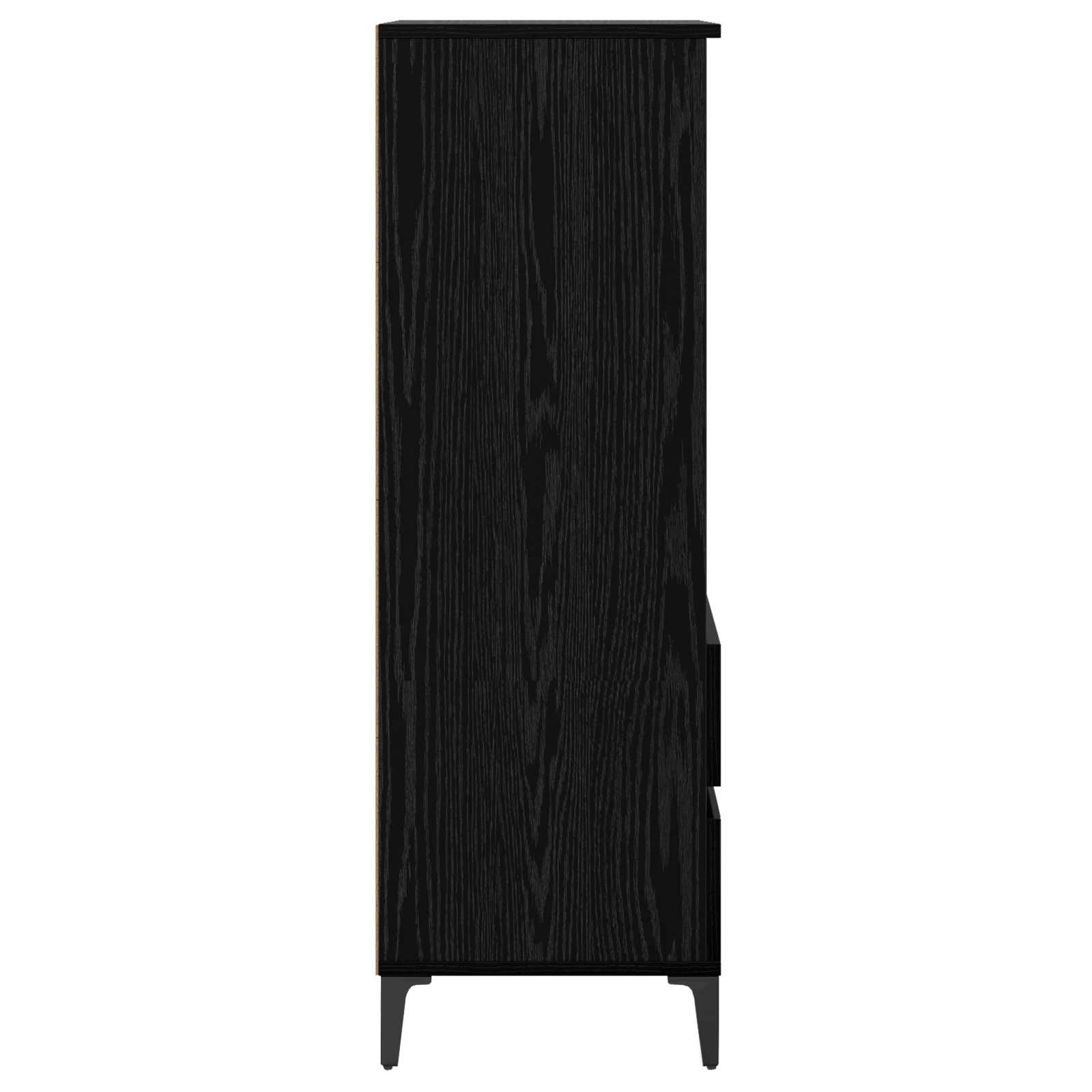 Highboard Μαύρη Δρυς 40 x 36 x 110 εκ. Επεξεργασμένο Ξύλο