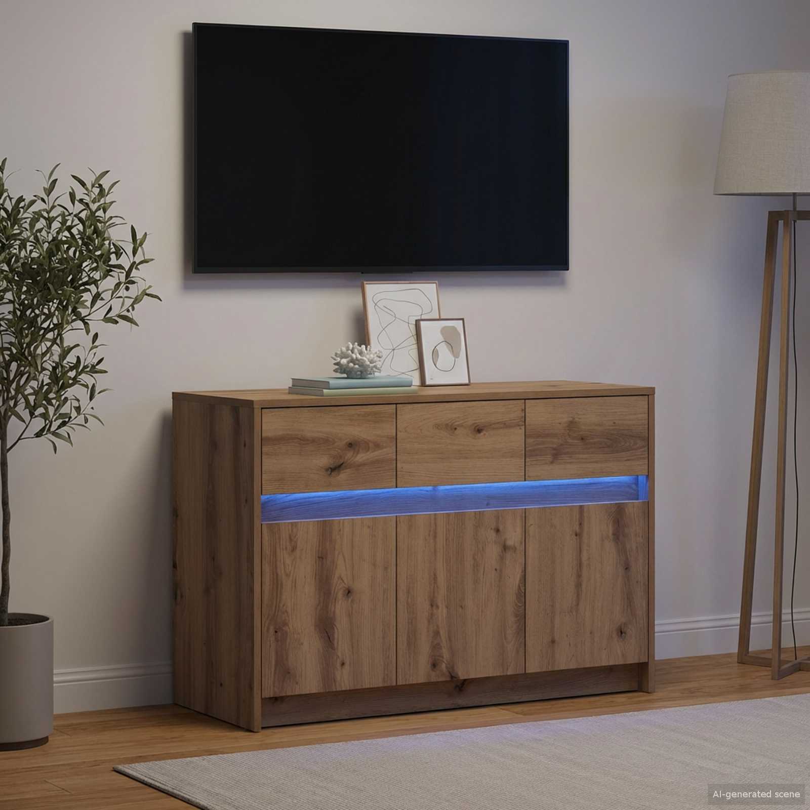 Ντουλάπι TV 91 x 34 x 61 εκ. Artisan Δρυς Επεξεργασμένο Ξύλο - Pakobazaar