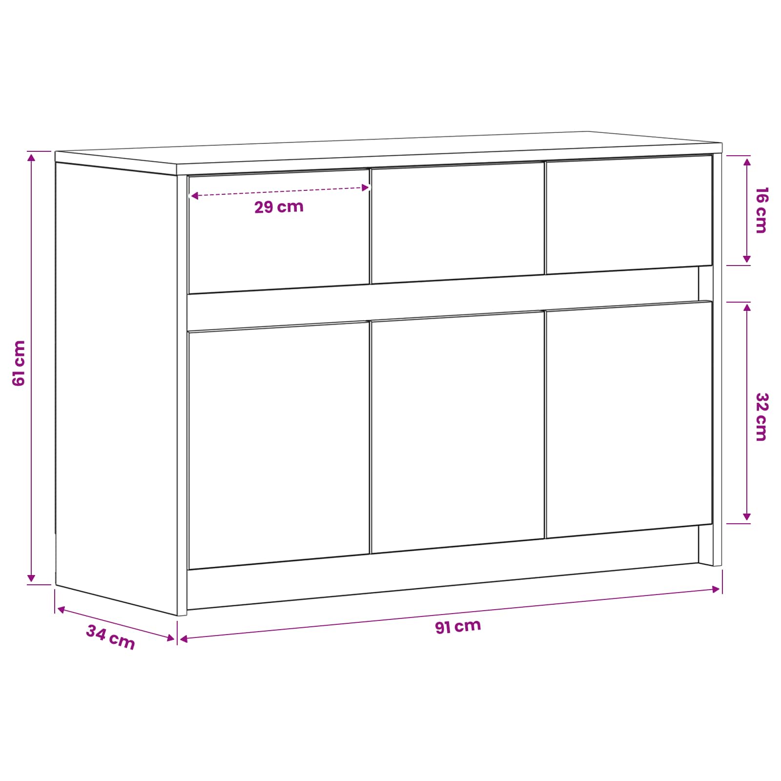 Ντουλάπι TV 91 x 34 x 61 εκ. Artisan Δρυς Επεξεργασμένο Ξύλο - Pakobazaar