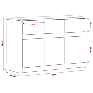 Ντουλάπι TV 91 x 34 x 61 εκ. Artisan Δρυς Επεξεργασμένο Ξύλο - Pakobazaar
