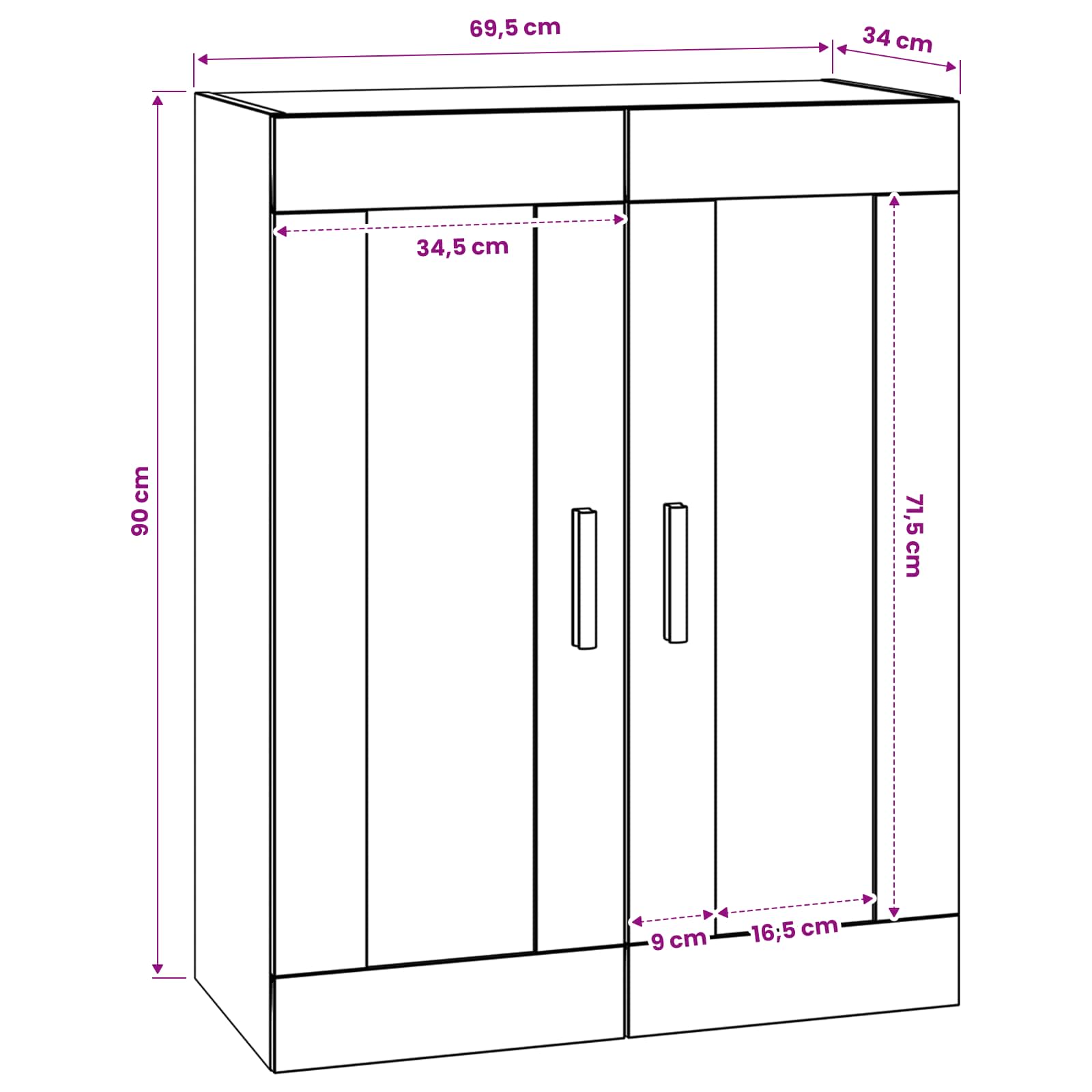 Ντουλάπα Τοίχου Επιτοίχιο Artisan δρυς 69,5 x 34 x 90 εκ.