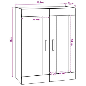Ντουλάπα Τοίχου Επιτοίχιο Artisan δρυς 69,5 x 34 x 90 εκ. - Pakobazaar