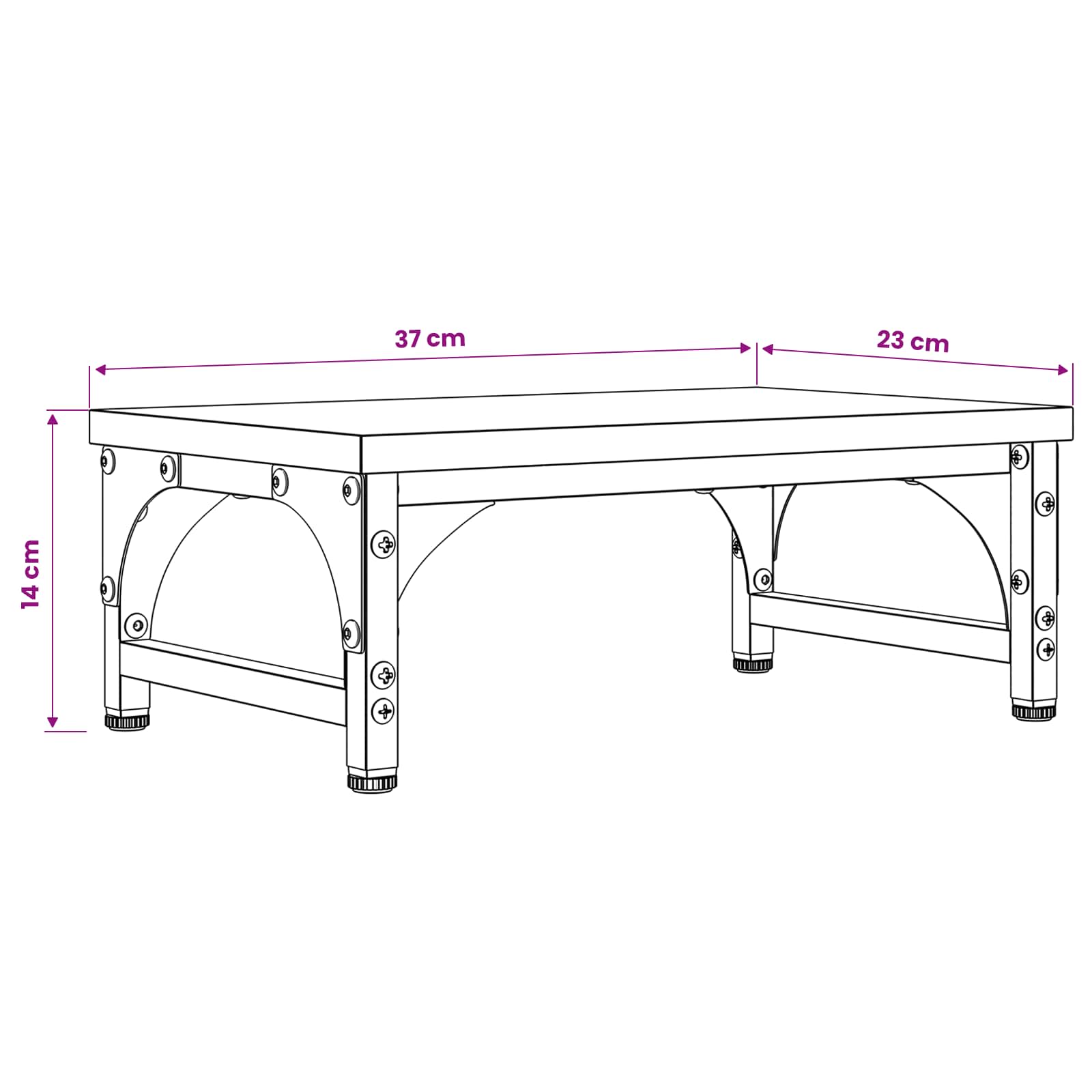 Βάση Μόνιτορ Παλαιωμένο ξύλο 37 x 23 x 14 cm PB - Pakobazaar