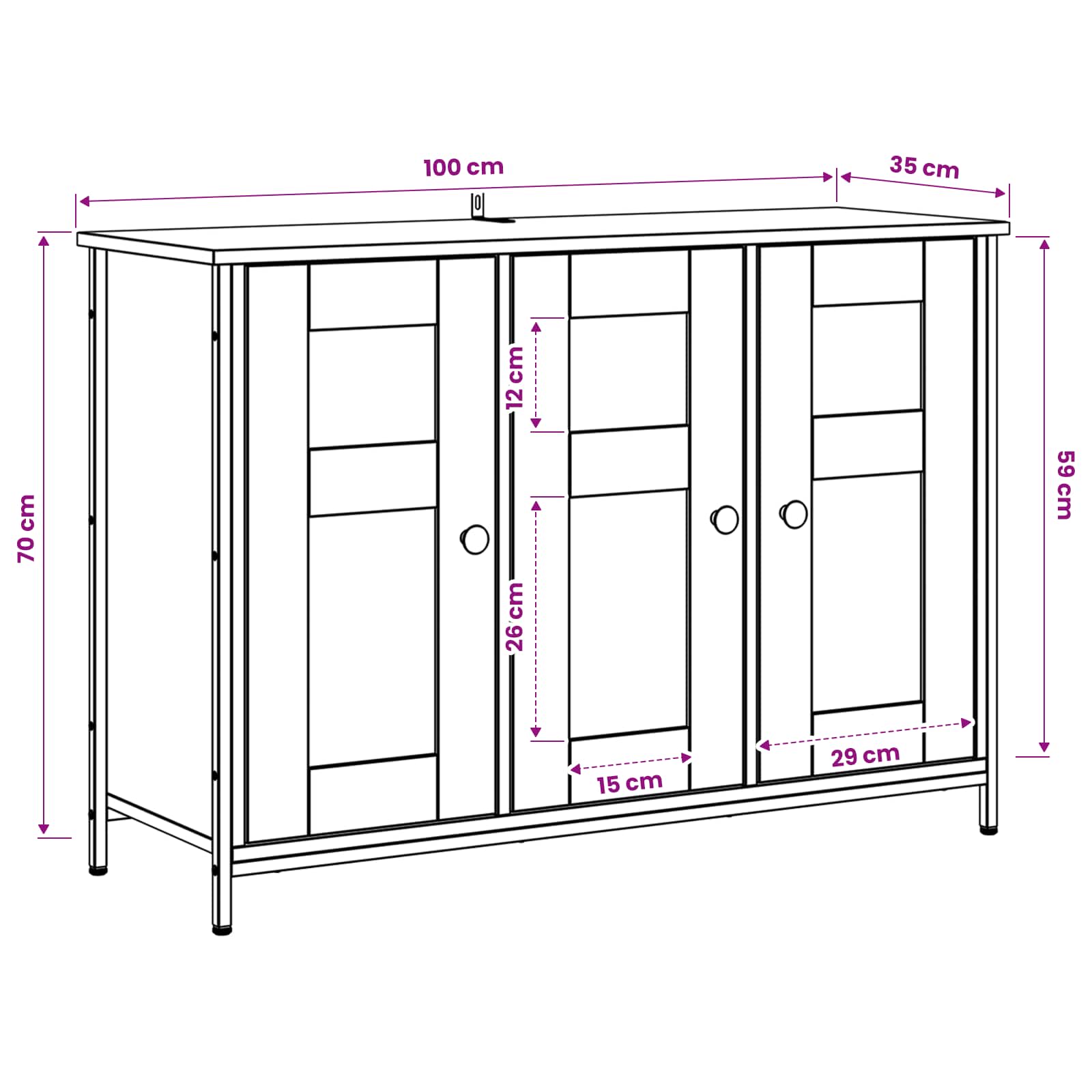 Πλαϊνό γραφείο Artisan Δρυς 100 x 35 x 70 εκ.
