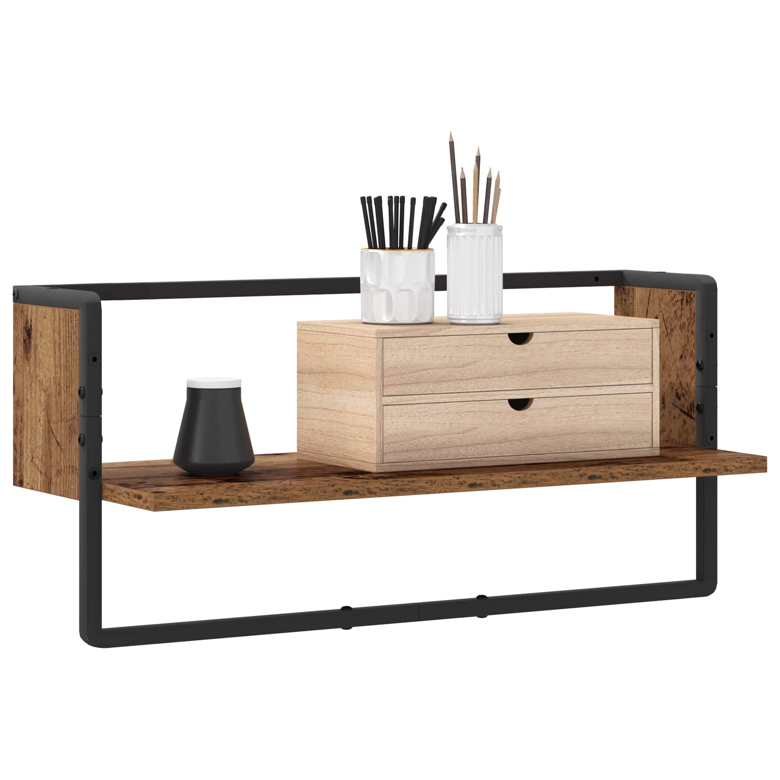 Ράφι Τοίχου Επιτοίχιο Παλαιωμένο ξύλο 65 x 25 x 30 cm - Pakobazaar