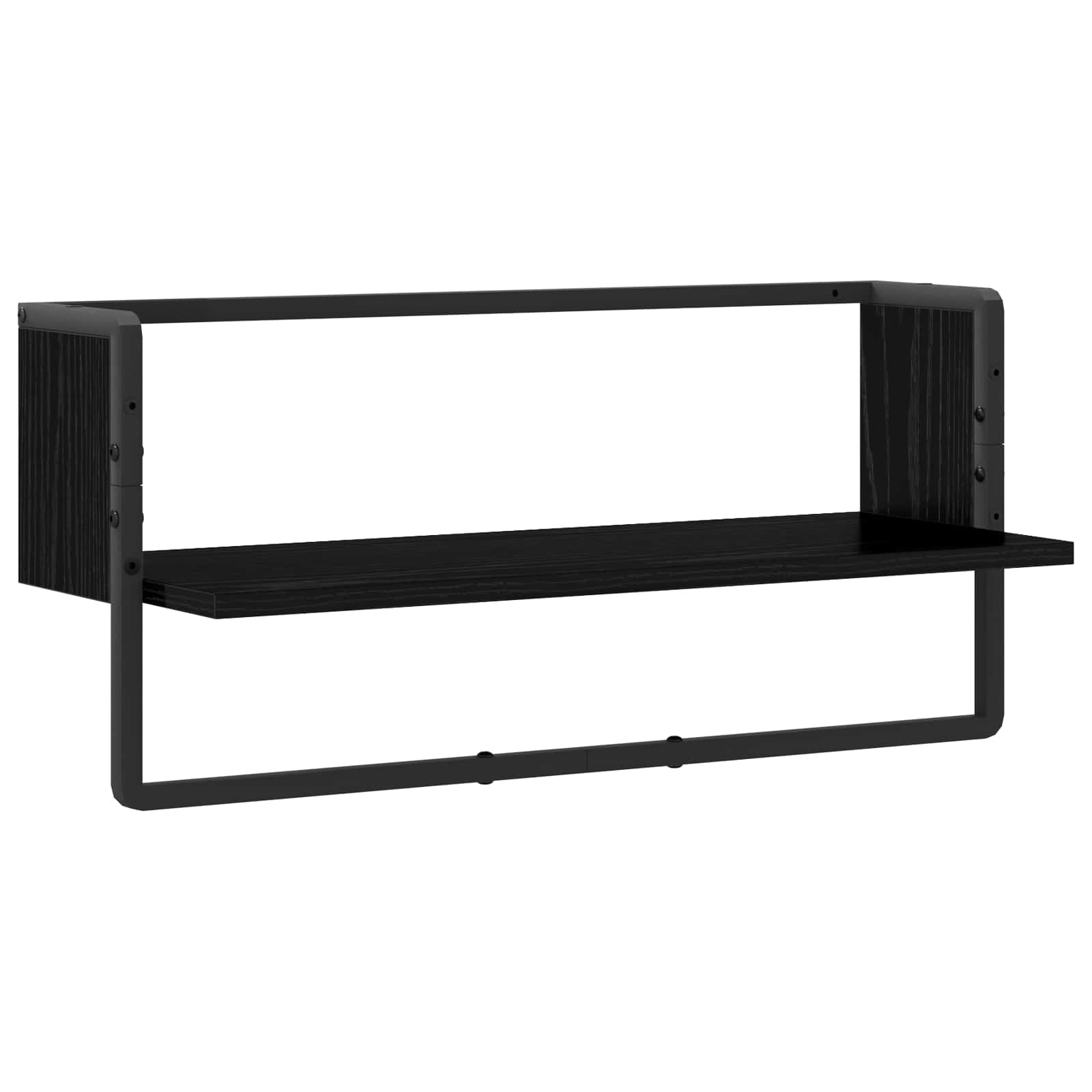 Ράφι Τοίχου Επιτοίχιο Μαύρη δρυς 65 x 25 x 30 cm μέταλλο PB
