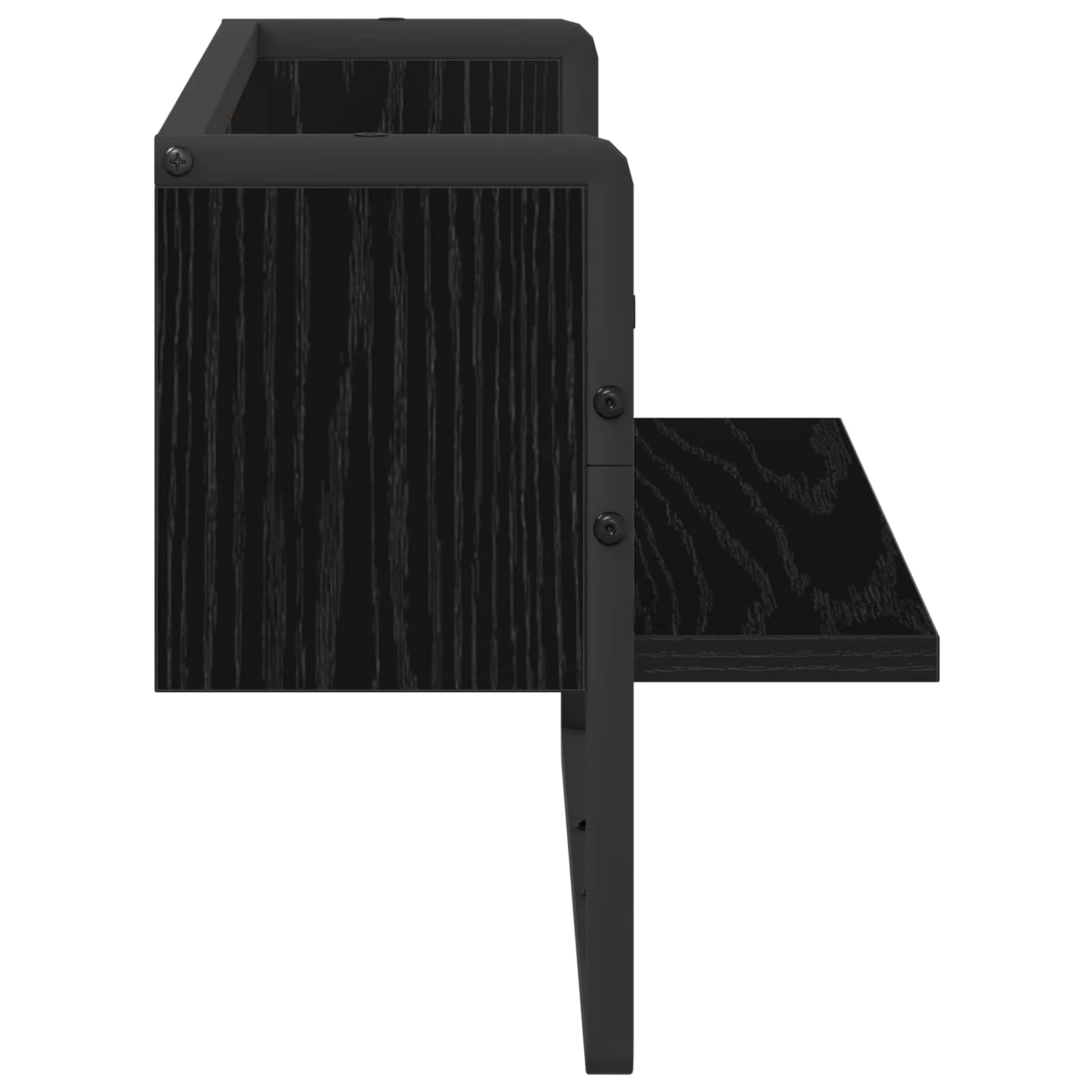Ράφι Τοίχου Επιτοίχιο Μαύρη δρυς 65 x 25 x 30 cm μέταλλο PB