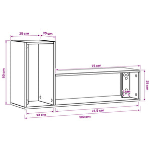 Ντουλάπι TV 100 x 30 x 50 cm Παλαιωμένο ξύλο Επεξεργασμένο Ξύλο - Pakobazaar