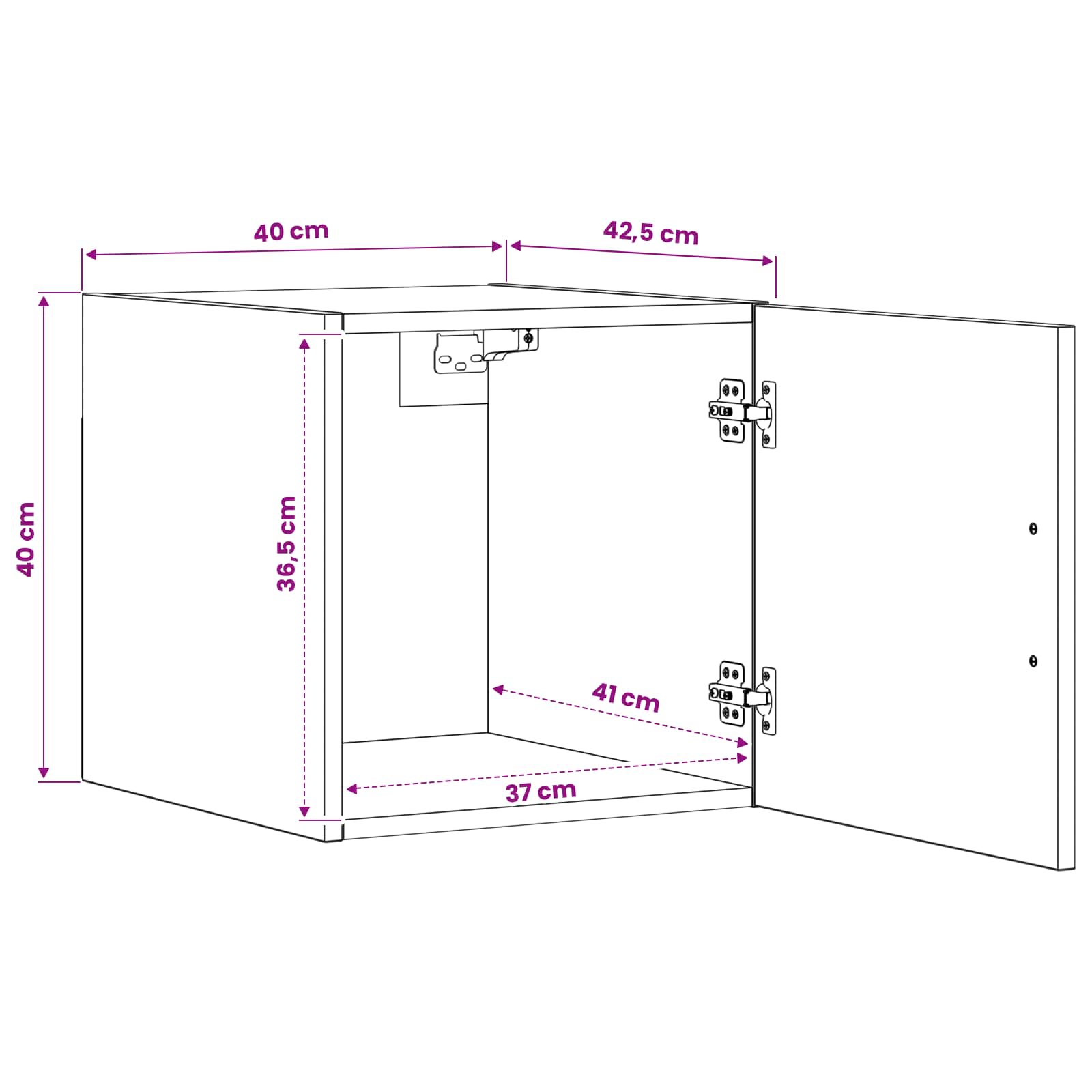 Ντουλάπα Τοίχου Artisan δρυς 40 x 42,5 x 40 εκ PB