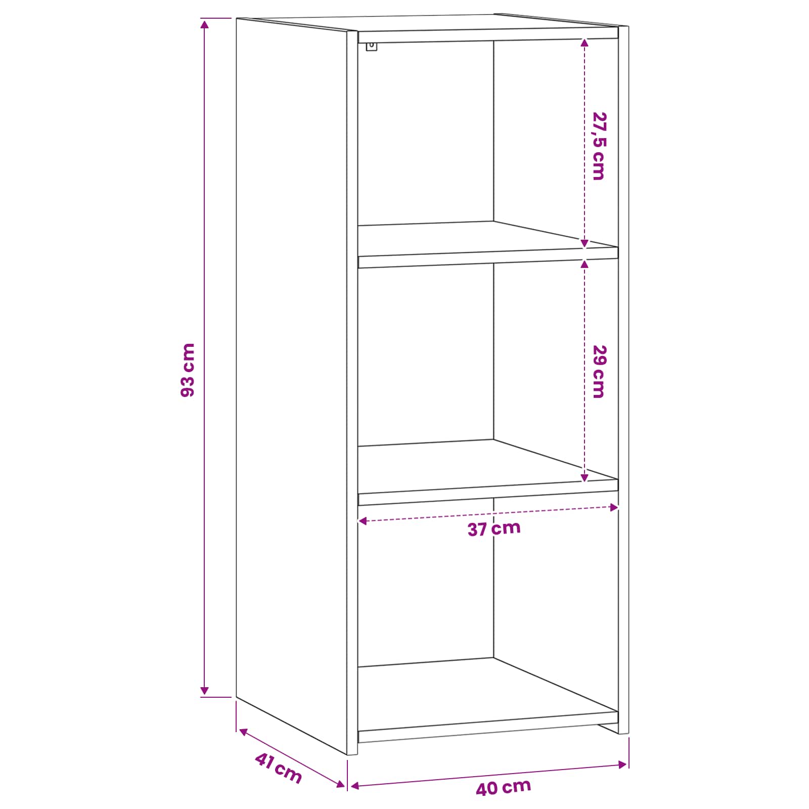 Πλαϊνό γραφείο Παλαιωμένο ξύλο 40 x 41 x 93 εκ - Pakobazaar