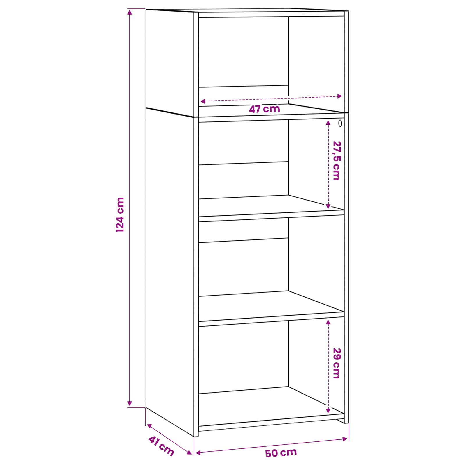 Highboard Artisan Δρυς 50 x 41 x 124 εκ. Επεξεργασμένο Ξύλο