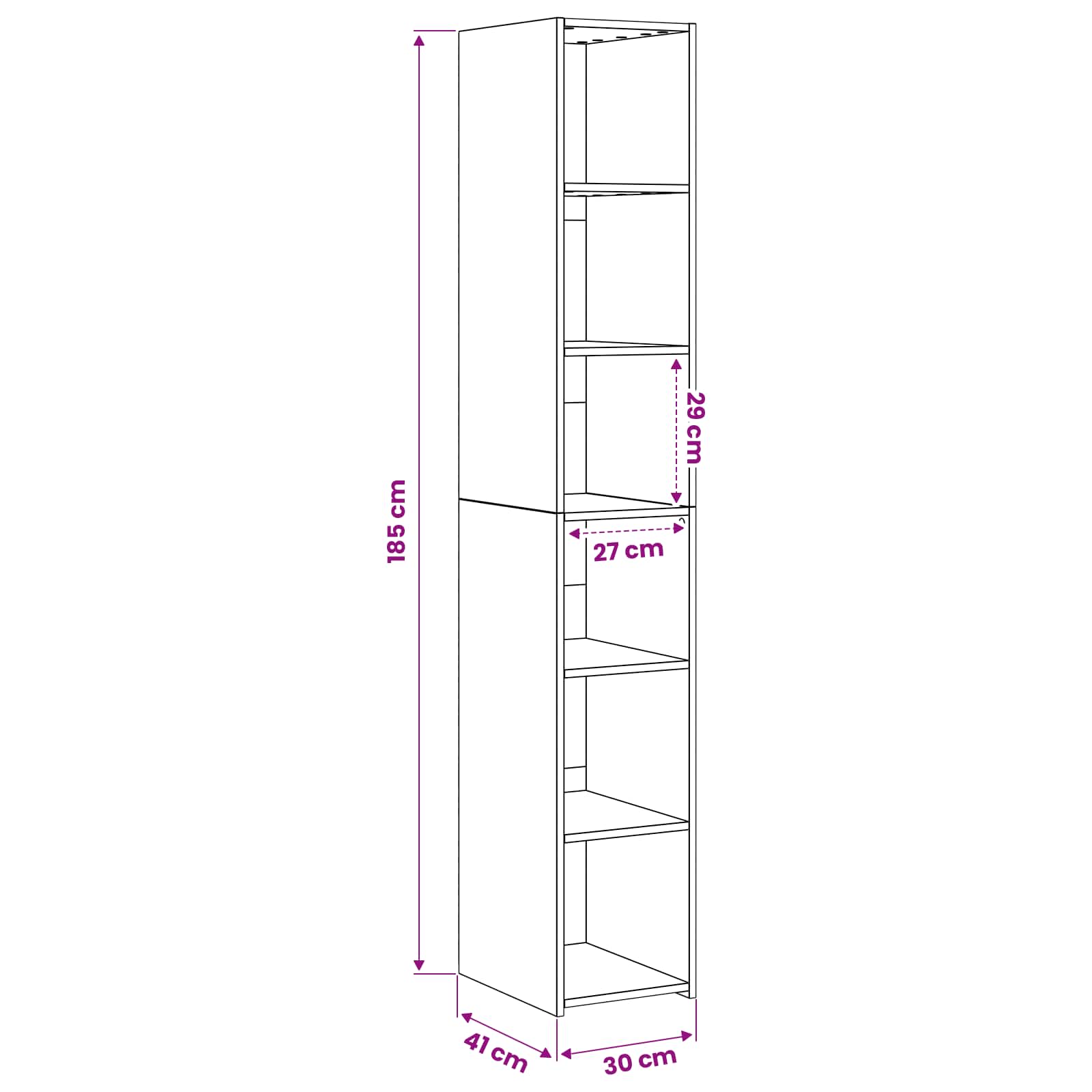Highboard Artisan Δρυς 30 x 41 x 185 εκ. Επεξεργασμένο Ξύλο - Pakobazaar