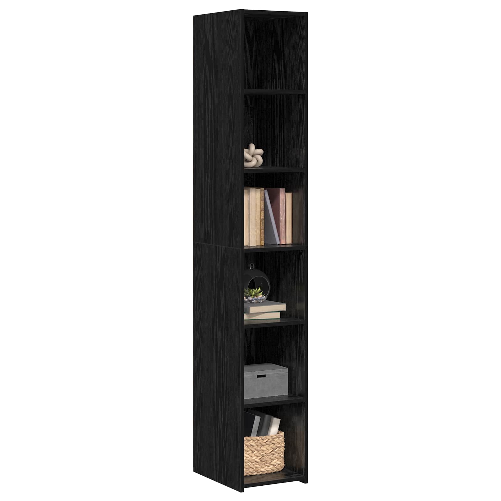 Highboard Μαύρη Δρυς 30 x 41 x 185 εκ. Επεξεργασμένο Ξύλο
