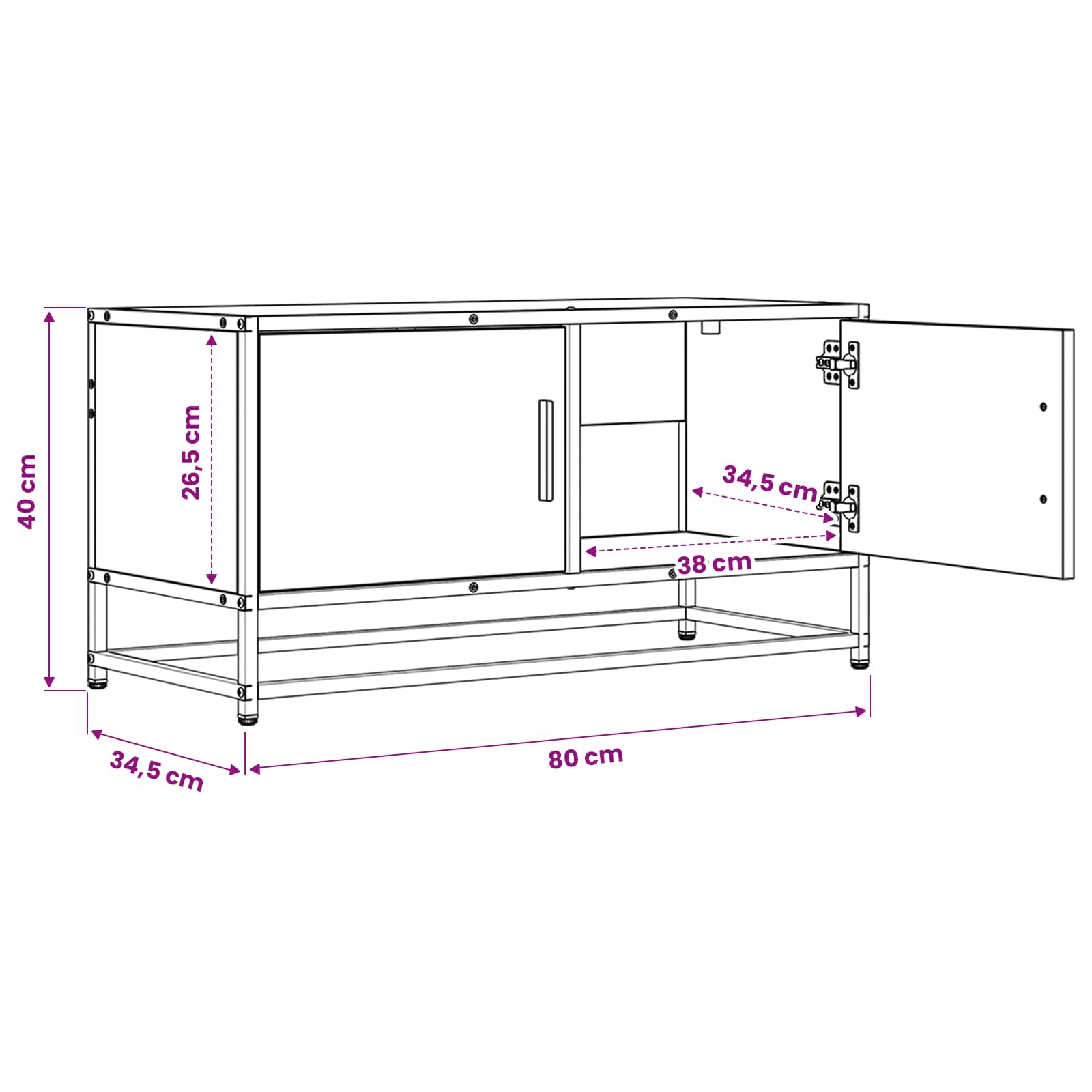 Ντουλάπι TV 80 x 34,5 x 40 εκ Artisan Δρυς Επεξεργασμένο Ξύλο