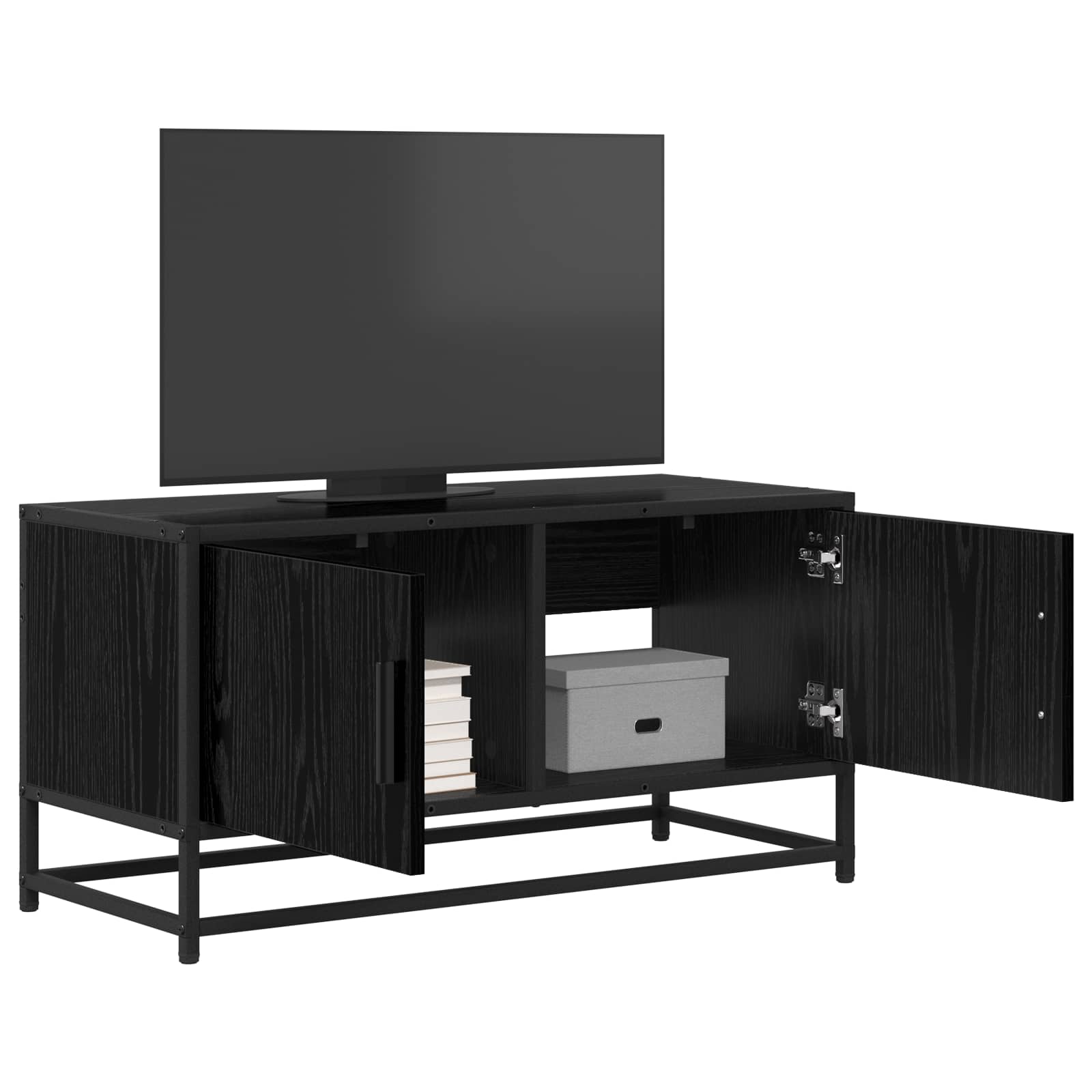 Ντουλάπι TV 80 x 34,5 x 40 εκ Μαύρη Δρυς Επεξεργασμένο Ξύλο - Pakobazaar