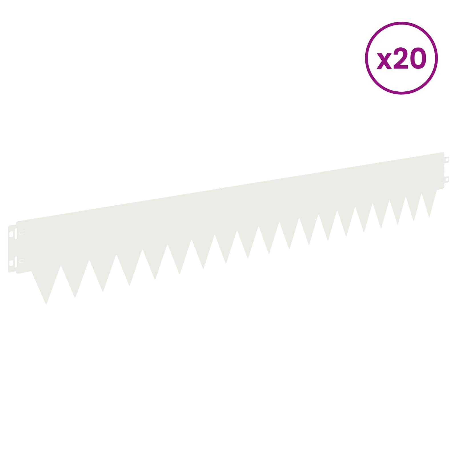 Περίγραμμα γκαζόν 20 pcs 103 x 15 εκ μέταλλο Λευκό