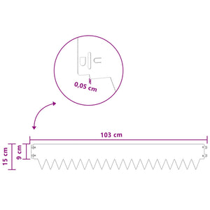 Περίγραμμα γκαζόν 10 pcs 103 x 15 εκ μέταλλο Ανθρακί - Pakobazaar