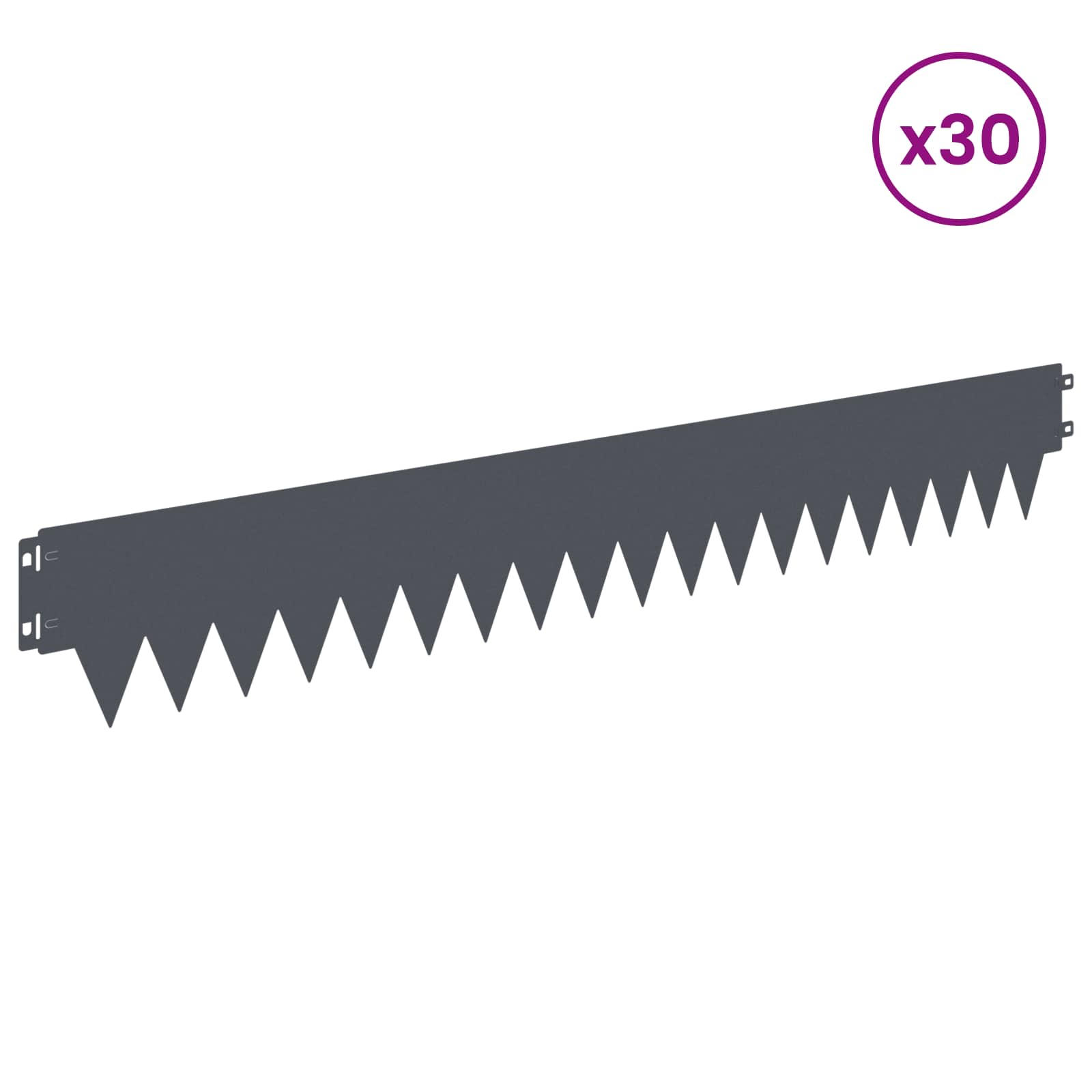 Περίγραμμα γκαζόν 30 pcs 103 x 15 εκ μέταλλο Ανθρακί