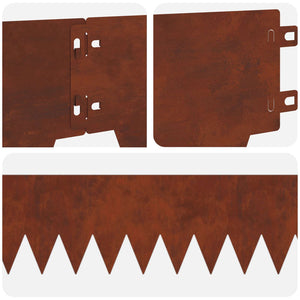 Περίγραμμα γκαζόν 20 pcs 103 x 15 εκ μέταλλο Σκ rusty - Pakobazaar