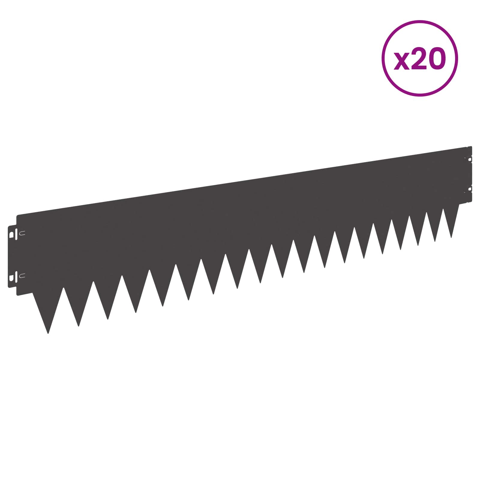 Περίγραμμα γκαζόν 20 pcs 103 x 20 εκ μέταλλο Μαύρο