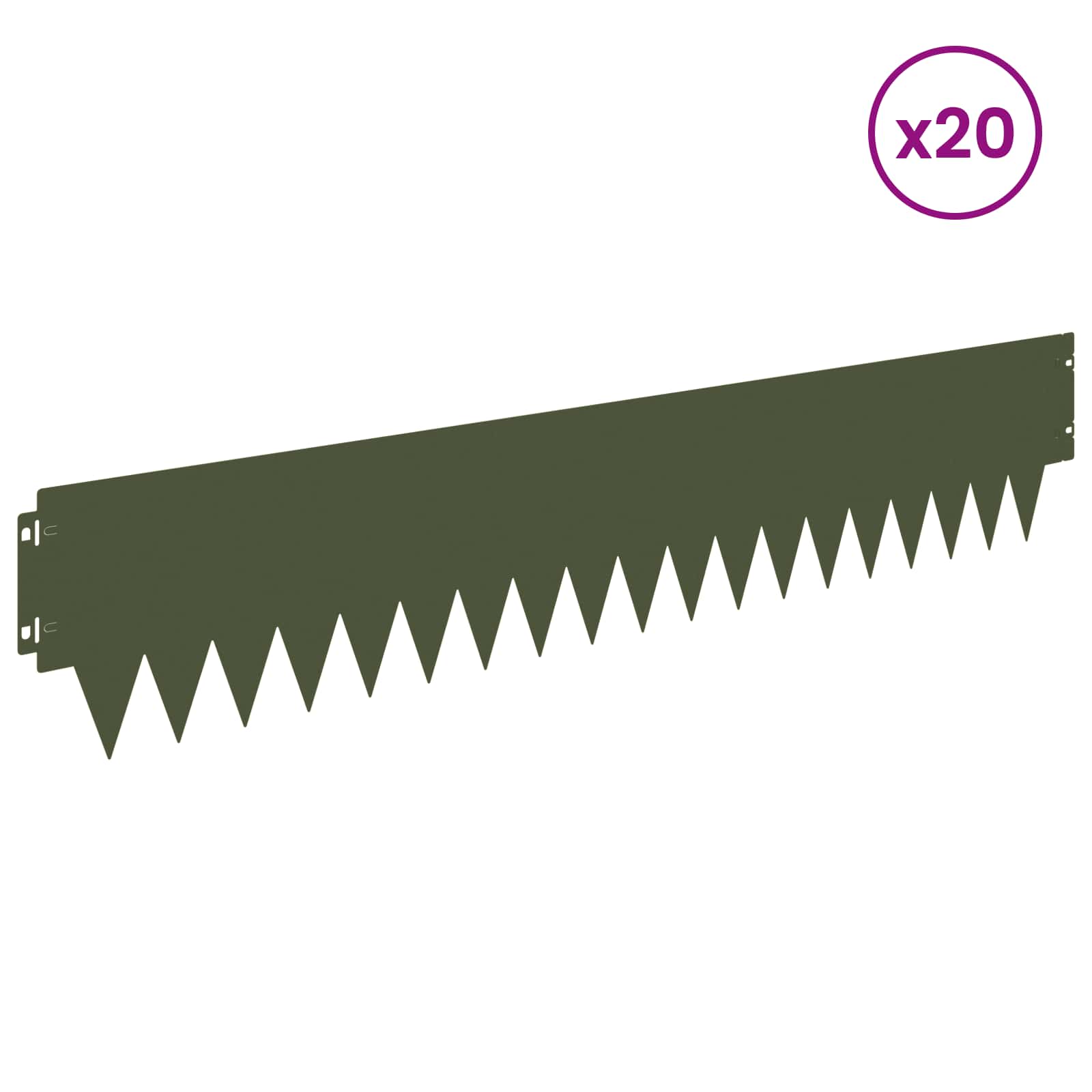 Περίγραμμα γκαζόν 20 pcs 103 x 20 εκ μέταλλο Λαδί