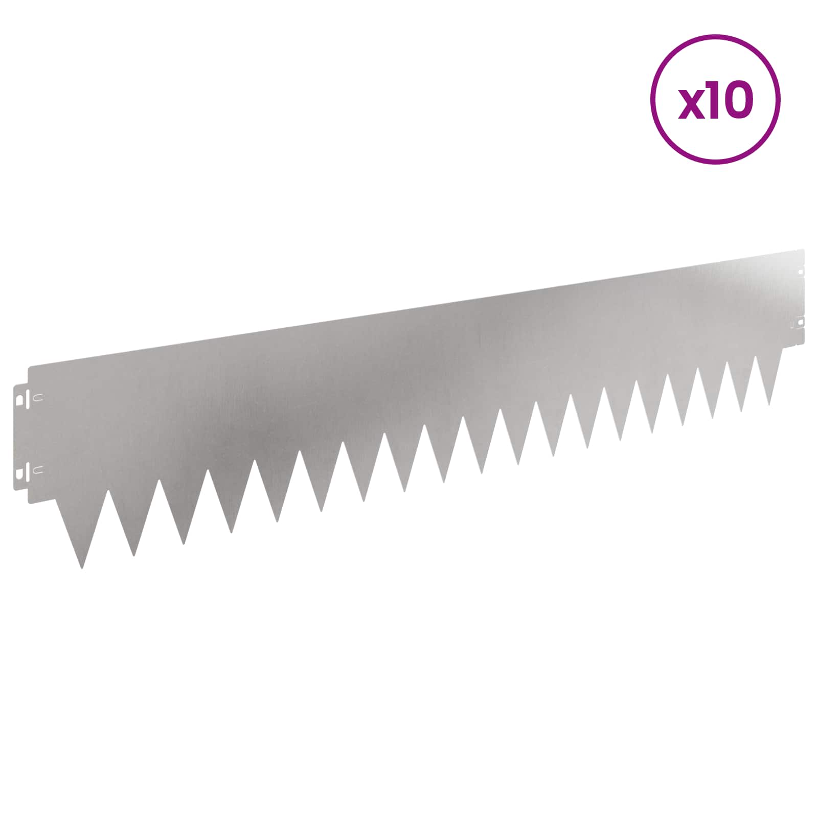 Περίγραμμα γκαζόν 10 pcs 103 x 20 εκ μέταλλο Ασημί