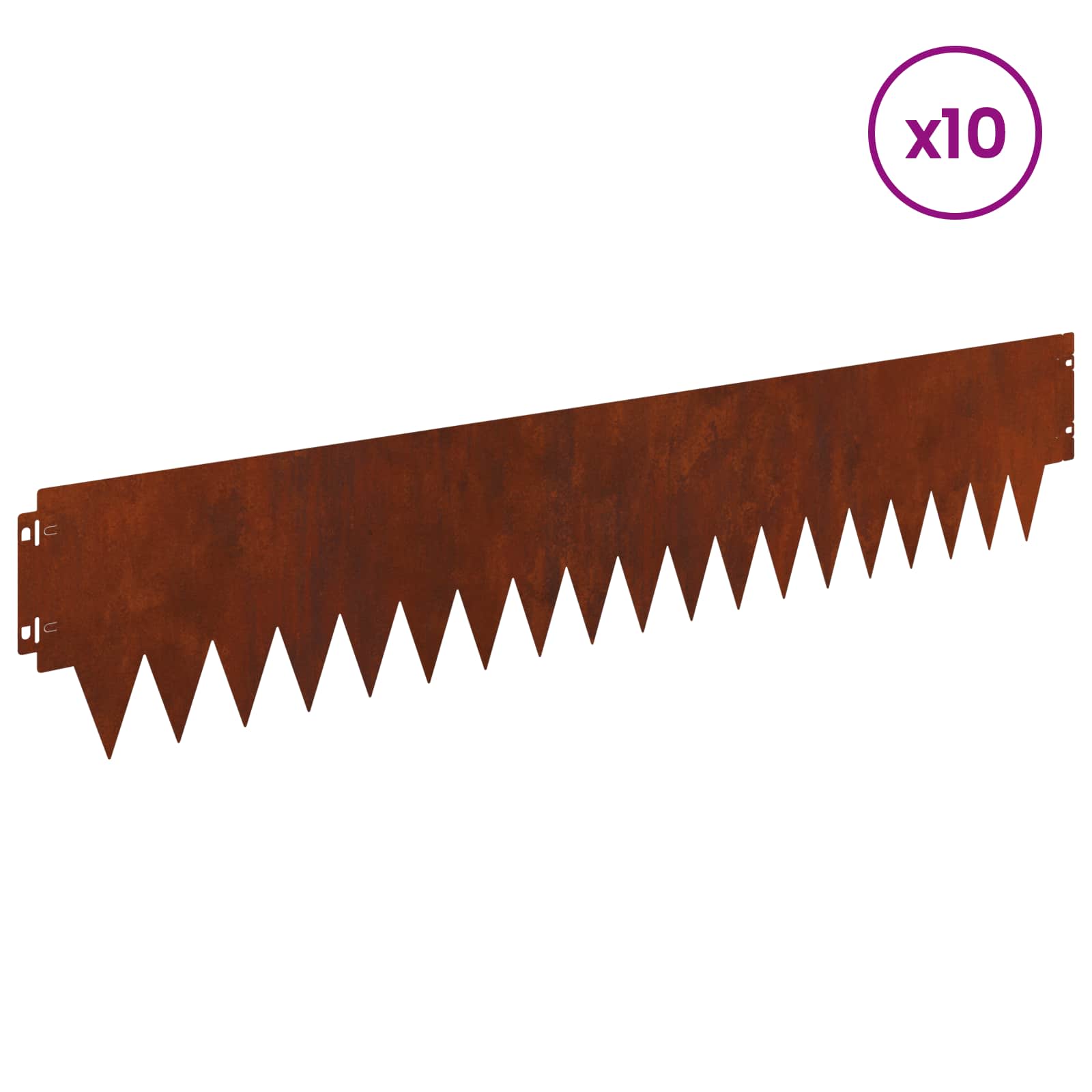 Περίγραμμα γκαζόν 10 pcs 103 x 20 εκ μέταλλο Σκ rusty