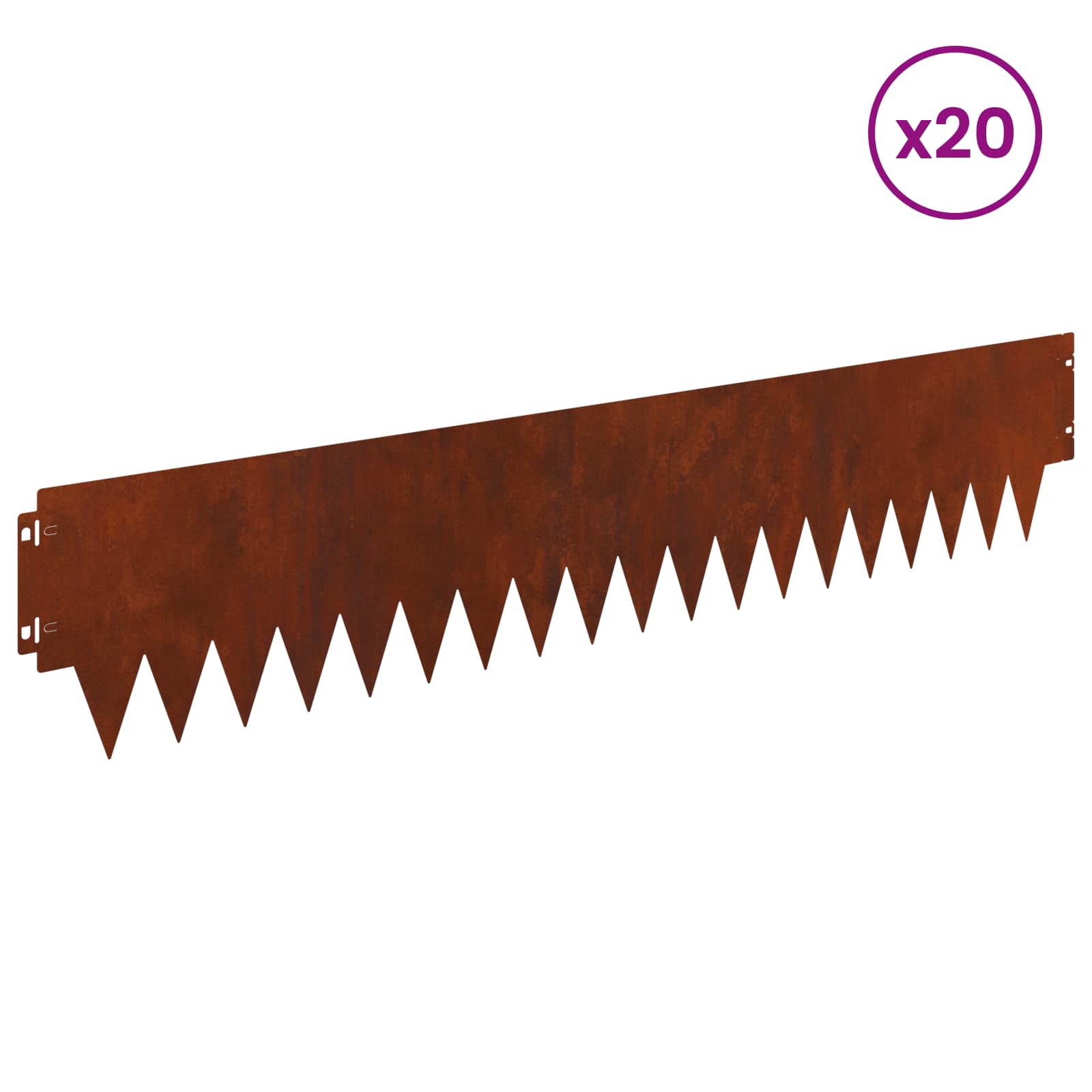 Περίγραμμα γκαζόν 20 pcs 103 x 20 εκ μέταλλο Σκ rusty