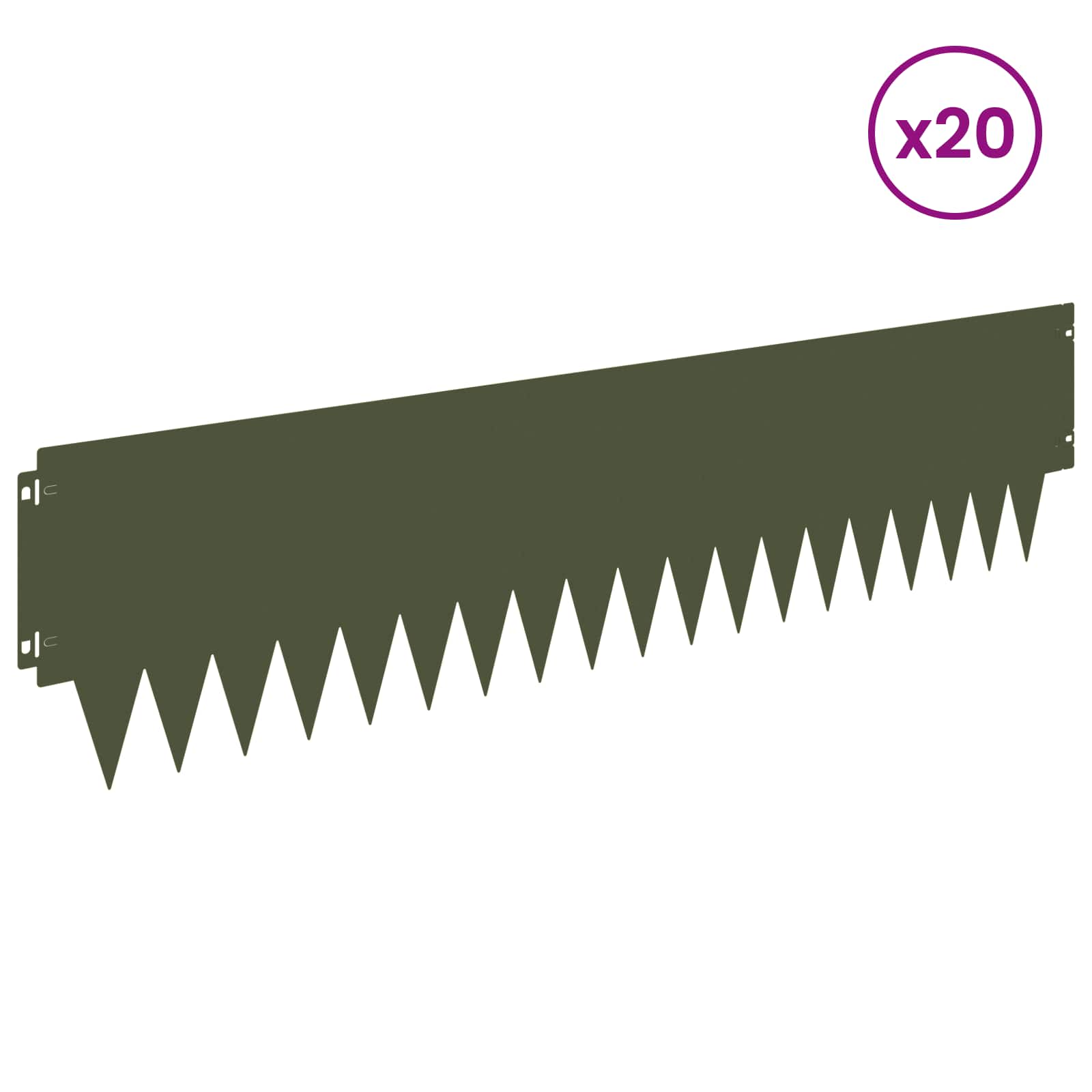 Περίγραμμα γκαζόν 20 pcs 103 x 25 εκ μέταλλο Λαδί