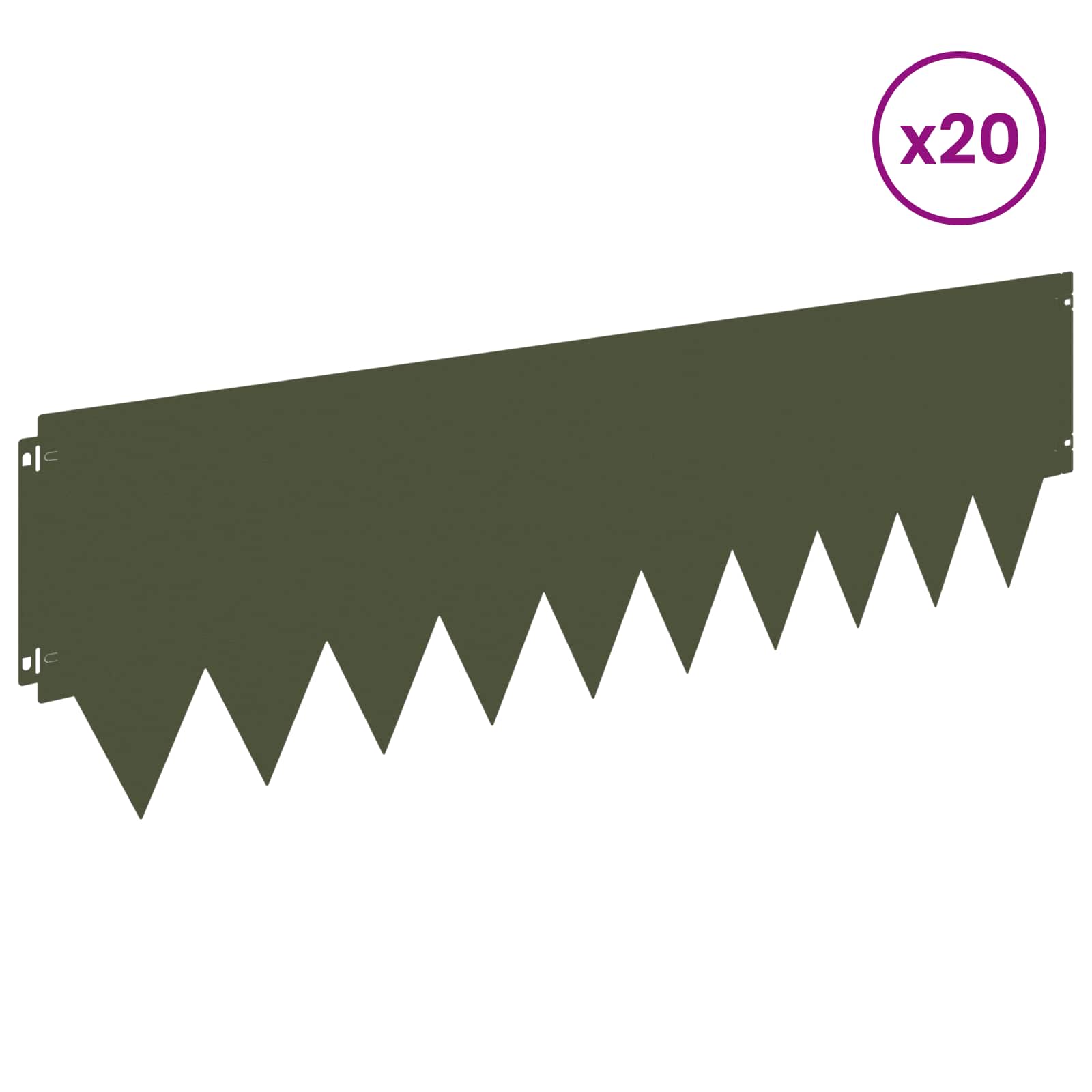 Περίγραμμα γκαζόν 20 pcs 103 x 30 εκ. μέταλλο Λαδί - Pakobazaar