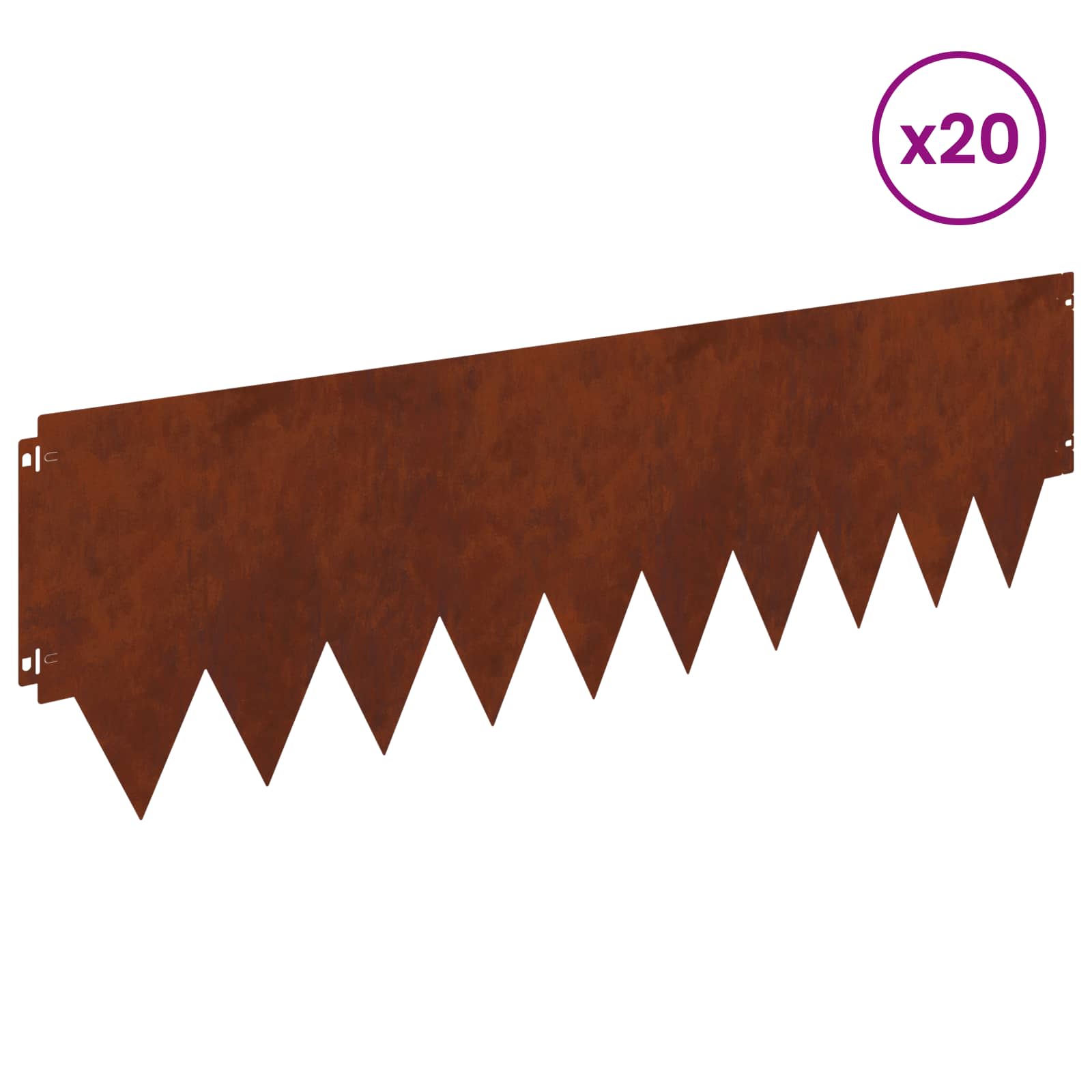 Περίγραμμα γκαζόν 20 pcs 103 x 30 εκ μέταλλο Σκ rusty