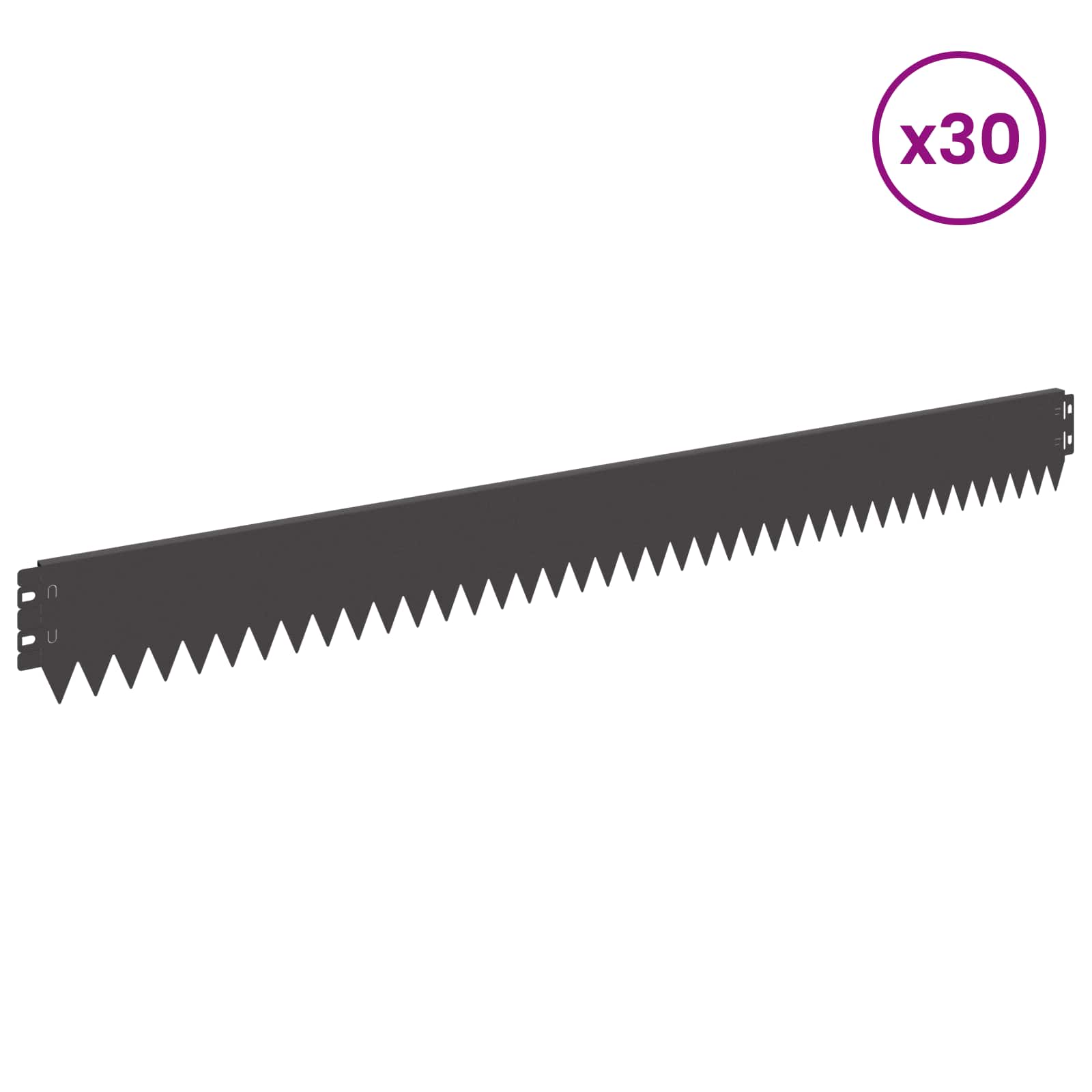 Περίγραμμα γκαζόν 30 pcs 103 x 10 εκ Ατσάλι Μαύρο