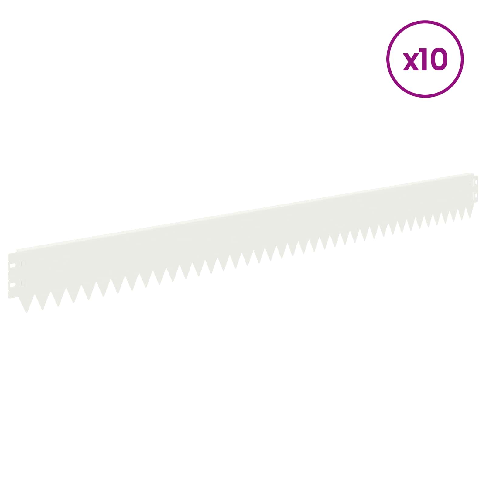 Περίγραμμα γκαζόν 10 pcs 103 x 10 εκ Ατσάλι Λευκό